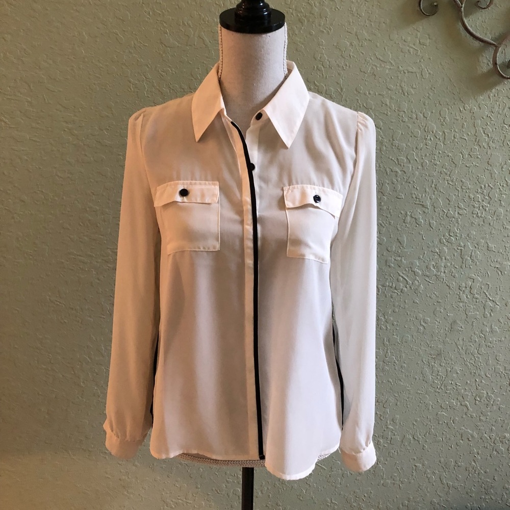 Black and white blouse